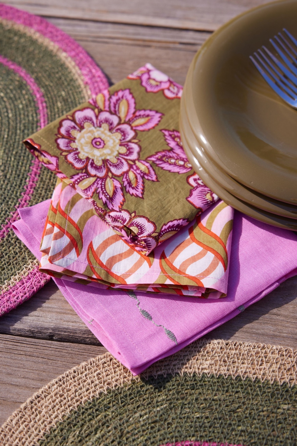 Conjunto de dois guardanapos Meadow rosa da seleção Maria Garden at Home — 4